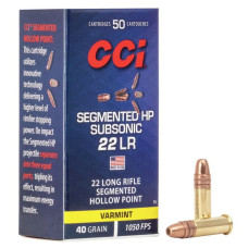 Патрон нарезной CCI 22LR Subsonic Segmented, пуля CPSHP 40GR (2,6 г), 320 м/с 50шт.