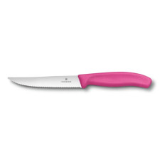 Ніж кухонний столовий Victorinox SwissClassic 12 см, серрейтор, рожевий